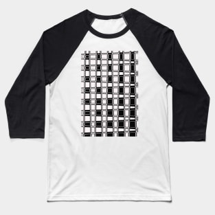 Digital Weave in Black and White Baseball T-Shirt